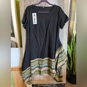 New Minibee - Asemetrical Linen Dress - NWT - LG